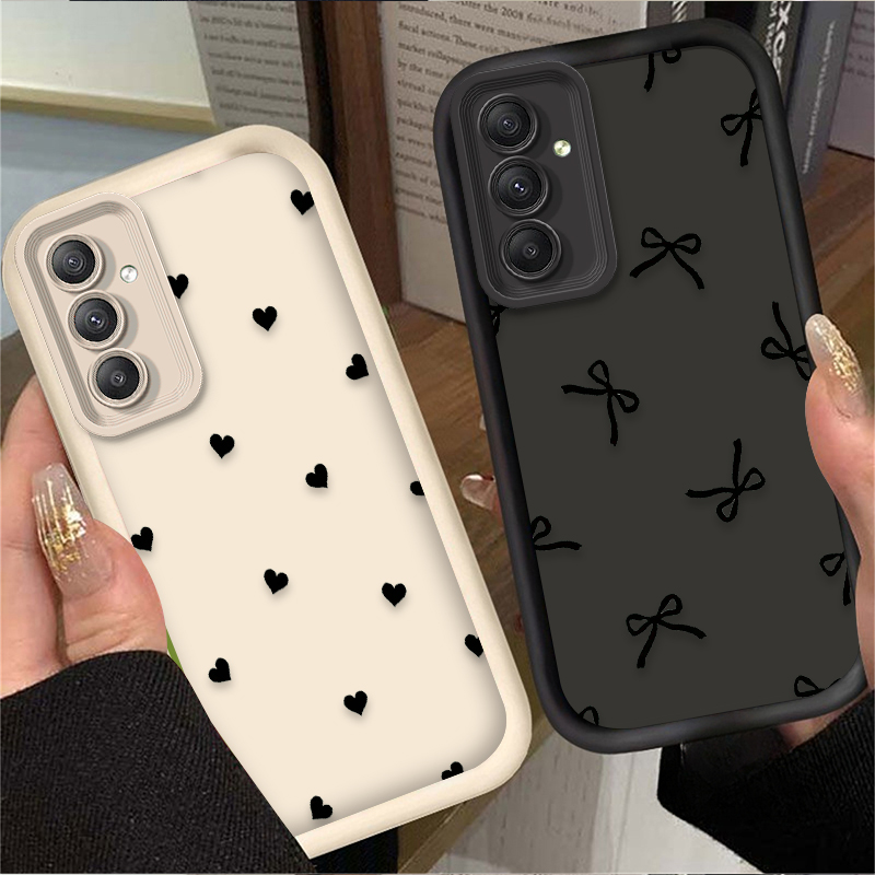 Phone Cases Samsung Galaxy - Черный чехол с сердечками и бантиками