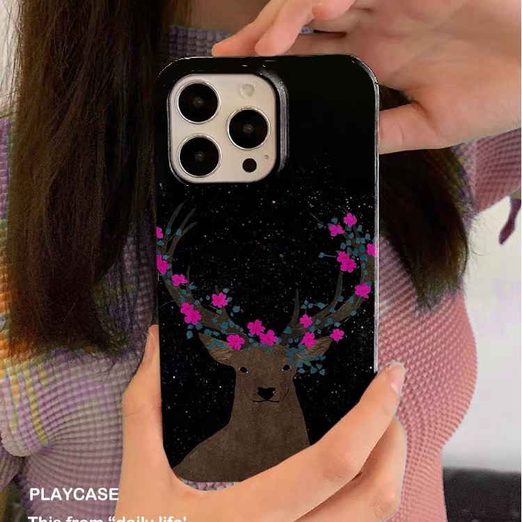 Phone Cases Red Deer - Черно-красный акриловый чехол для телефона с