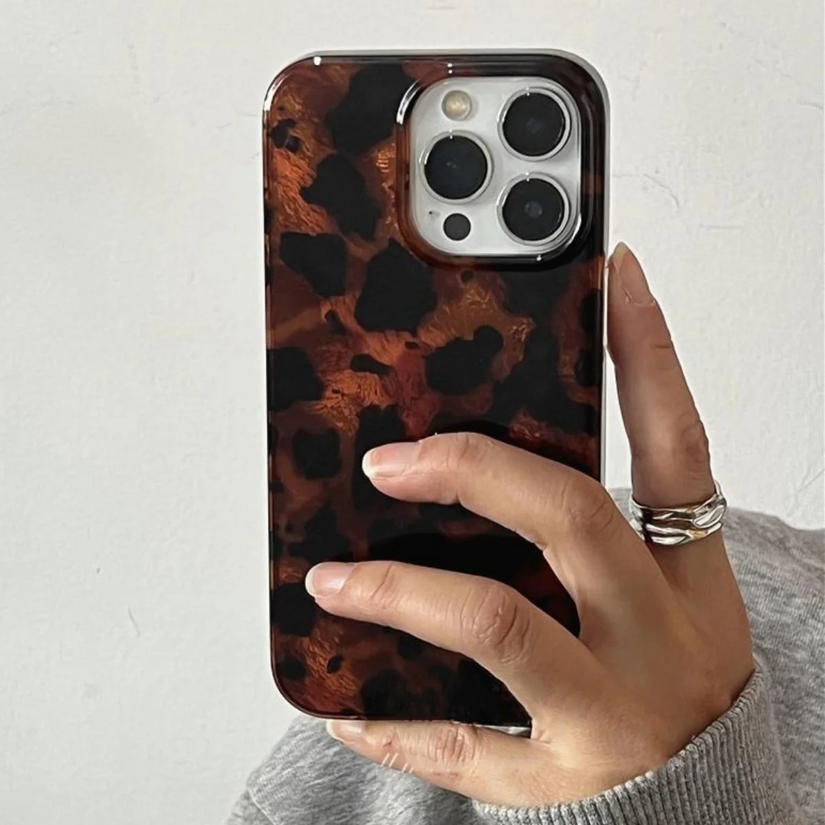 Phone Cases Leopard Print - Ретро-чехол для телефона с лазерной текстурой